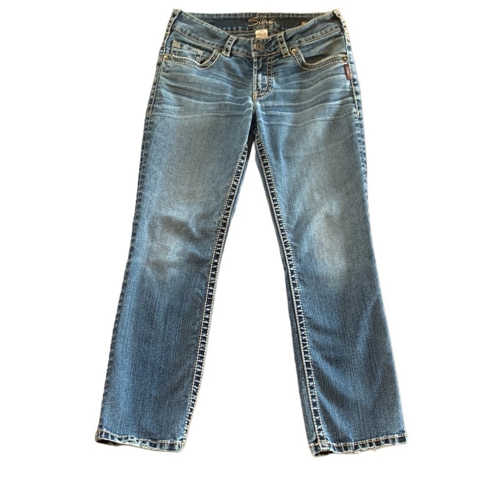 Silver Suki Cropped Capri Blue Jeans Size 28‎